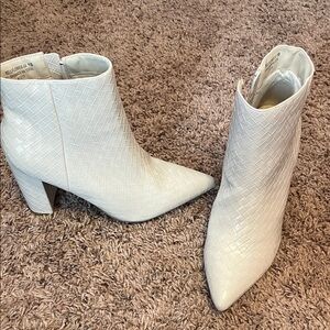 Elegant Cream Ankle Boots